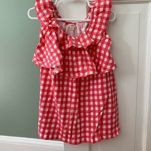 Hot Pink Gingham crewcuts top - like new!